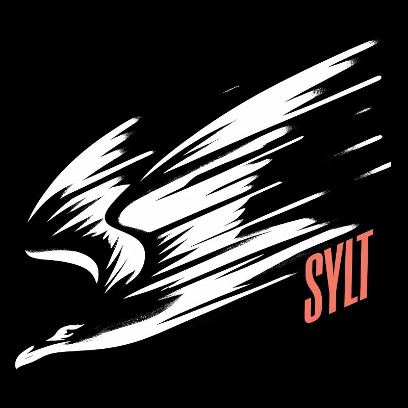 T-shirt de vacances Sylt Dive Low Flyer Seagull