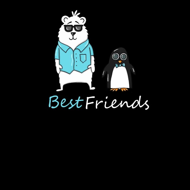 Beste Freunde Eisbär Pinguin