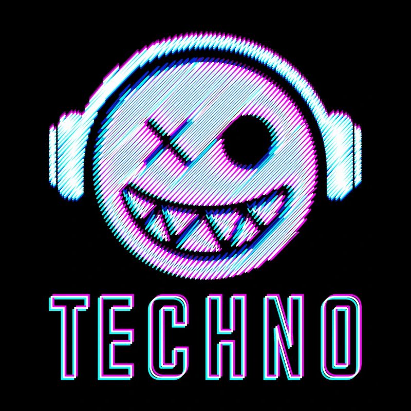 Techno DJ visage électro Face Smile Casque