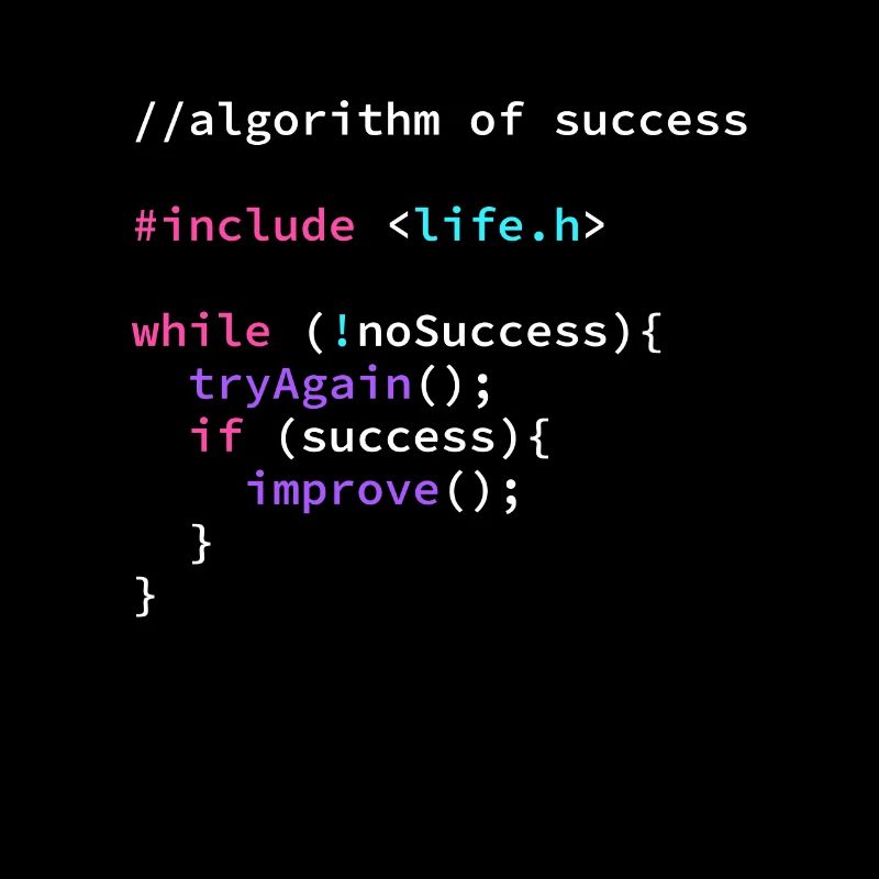 Algorithm Success Programmer Program Code