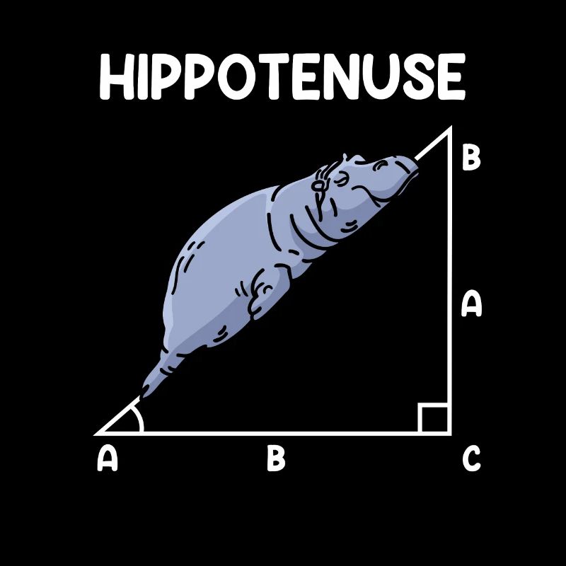 Mathe Hippo Mathelehrer Hippotenuse