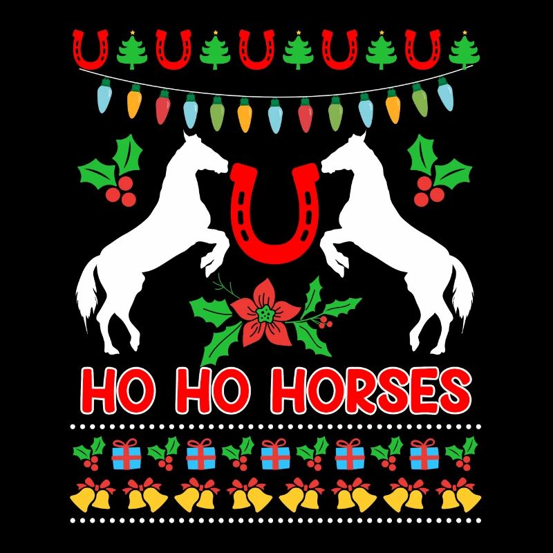 Ho Ho Chevaux Ugly Chritsmas Cavalier Cavalier