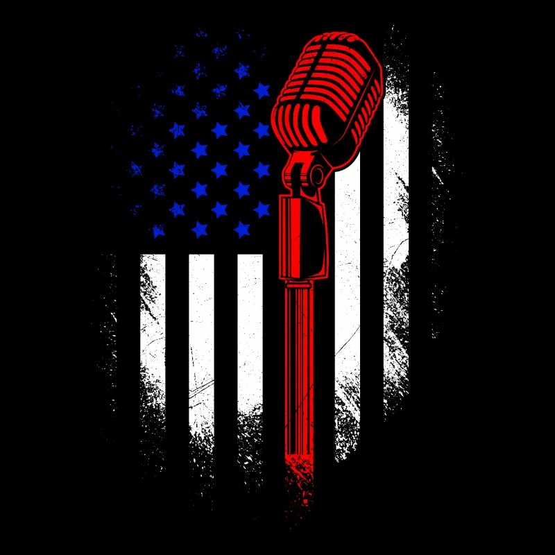 USA flag singer American singer singing