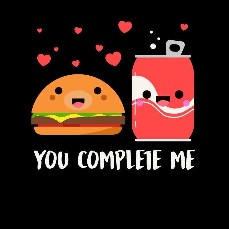 Pärchen Burger mit Brause Liebe Valentinstag