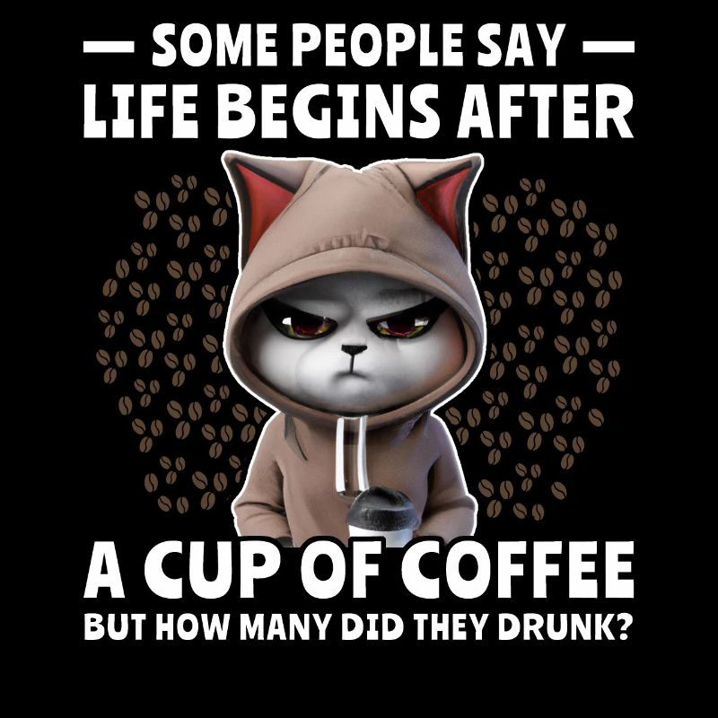 Coffee Cat Coffee Drinker