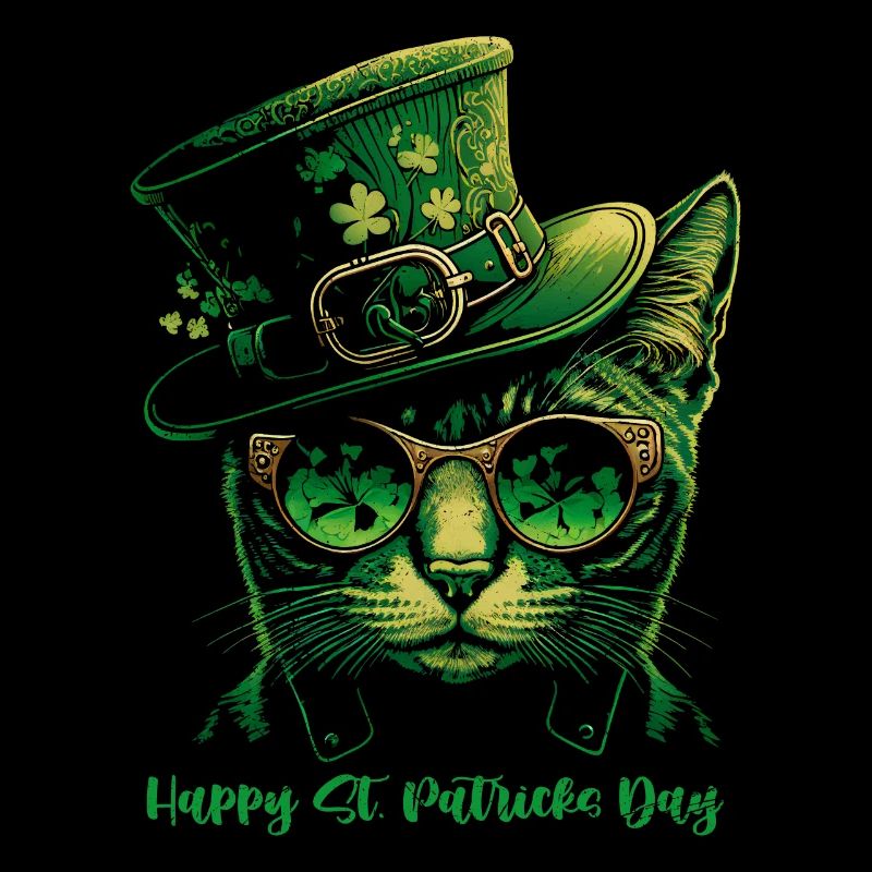 Bonne Saint-Patrick Chat irlandais vert