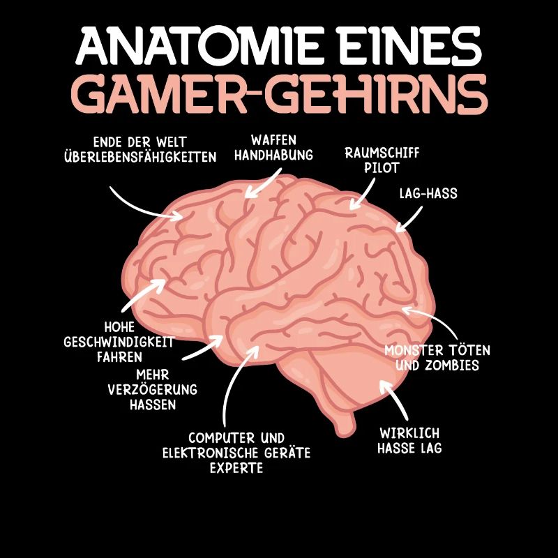 Anatomie eines Gamer-Gehirns Gaming Fan