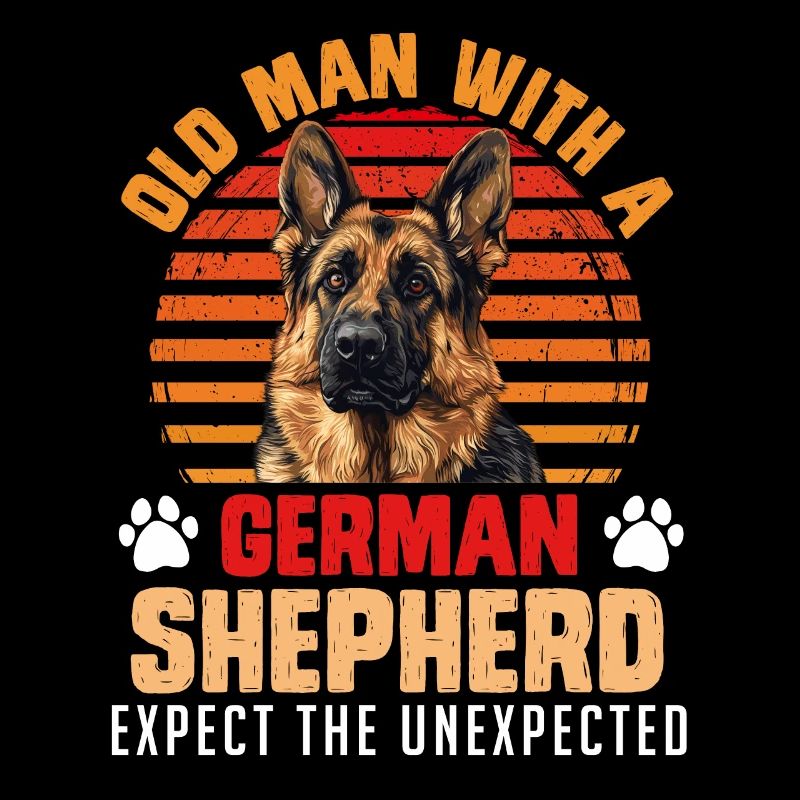 Hundepapa OLD MAN WITH A GERMAN SHEPHERD