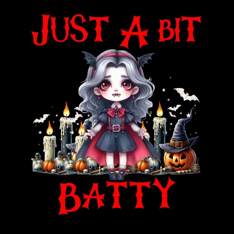 Halloween Kids JUST A BIT BATTY Funny