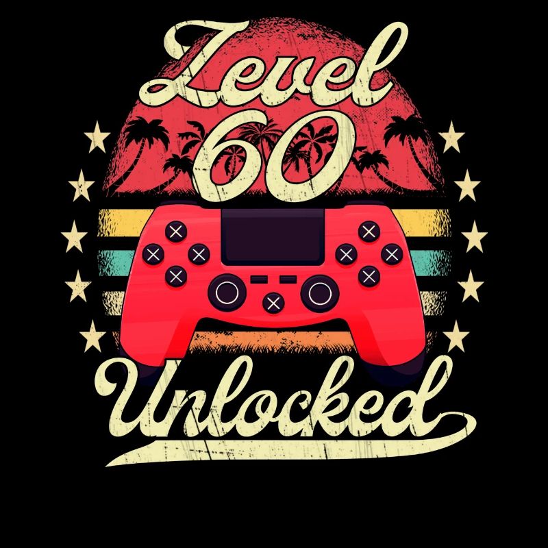 Level 60 Unlocked Männer Gamer Geburtstag Level