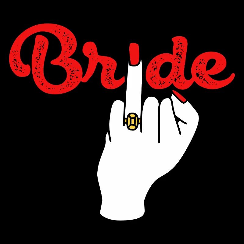 Braut Heirat Hochzeit Mittelfinger