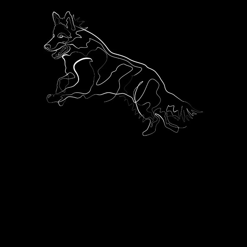German Shepherd - one line drawing
