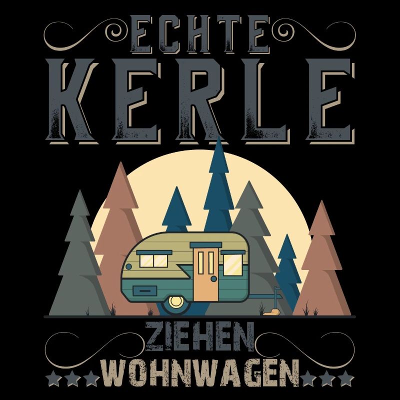 Echte Kerle ziehen Wohnwagen Camping Wohnmobil