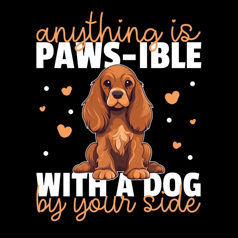 Chiens jeu de mots mignon cocker épagneul