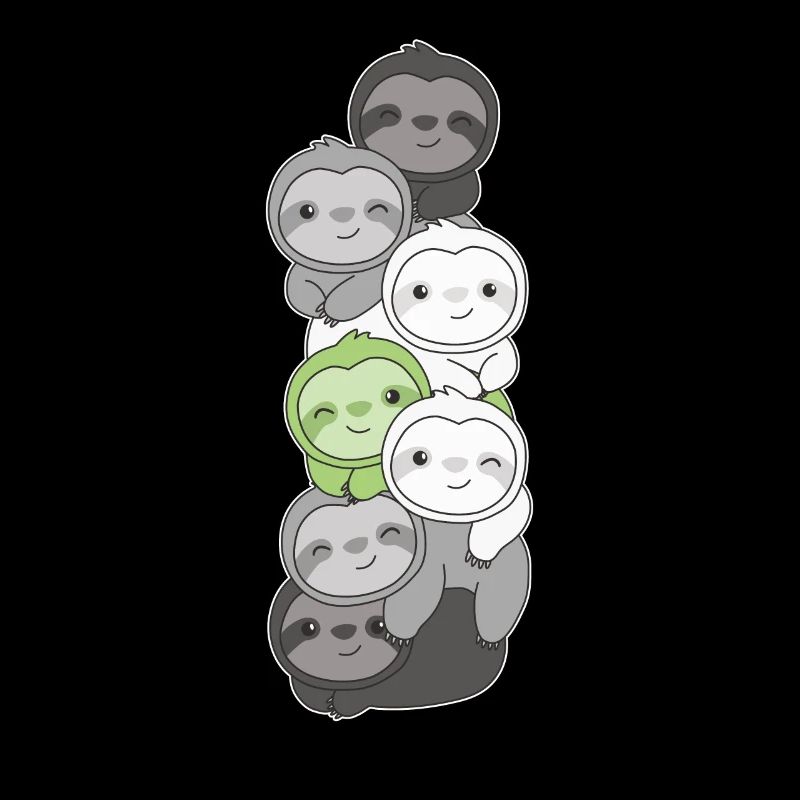 Agender Flag Pride LGBTQ Cute Sloth Stack