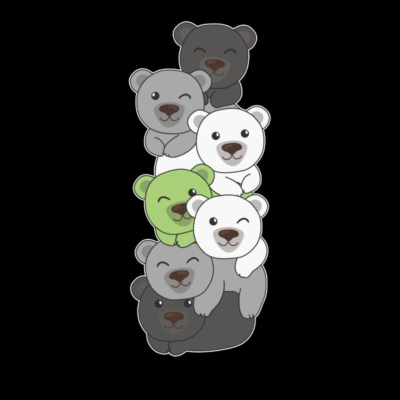 Agender Flag Pride LGBTQ Cute Bear Stack
