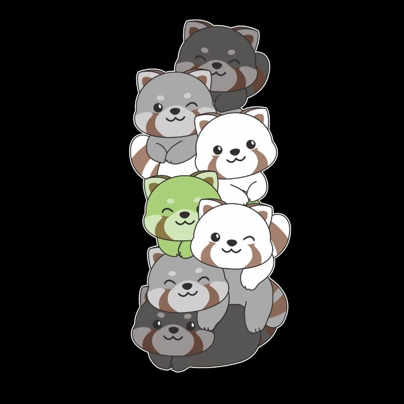 Agender Flag Pride LGBTQ Cute Red Panda Stack