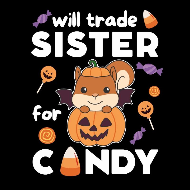 Eichhörnchen Halloween tausche Schwester für Süßes