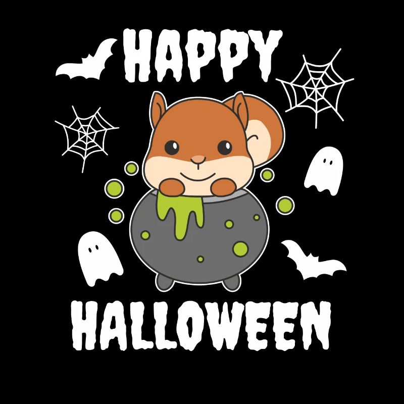 Squirrel Happy Halloween Witch's Cauldron