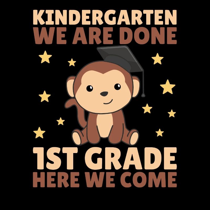 Kids Kindergarten graduate monkey 1st grade