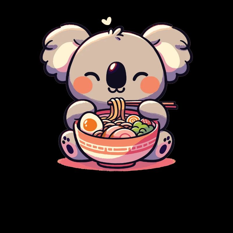 cute koala eats ramen noodles koalas ramen