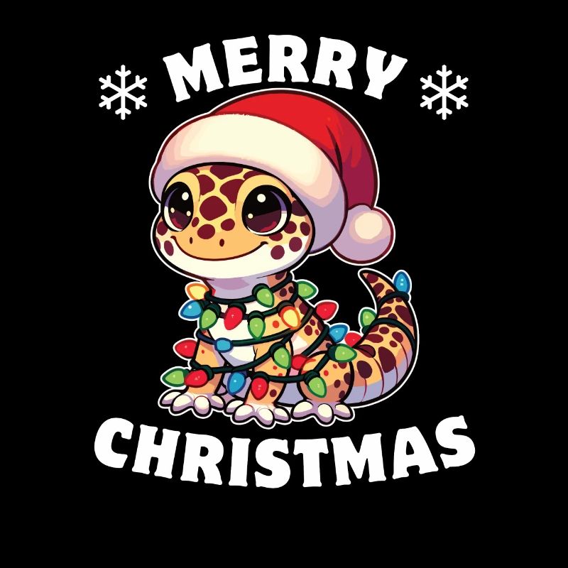 Noël guirlandes lumineuses léopard Gecko