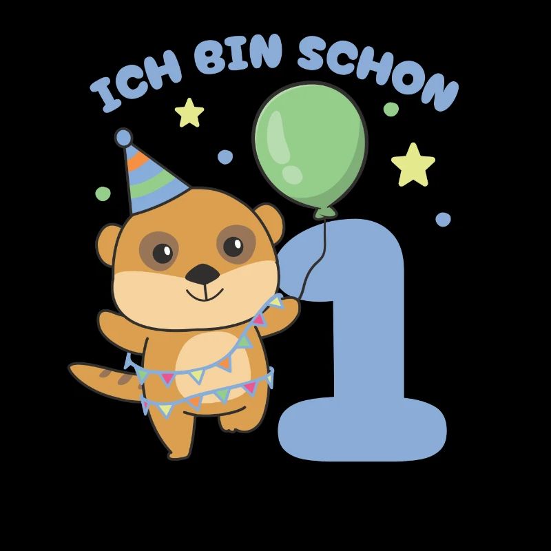 Ich bin schon 1 Erdmännchen Geburtstags Kinder