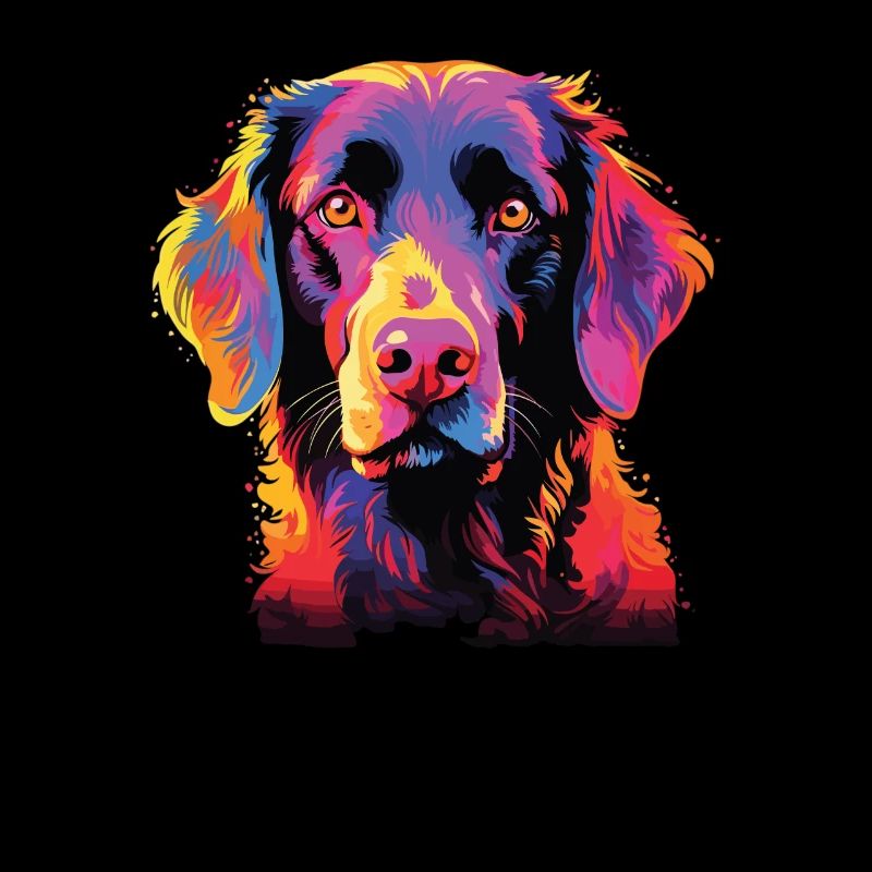 Aquarelle colorée bouclée enduit Retriever