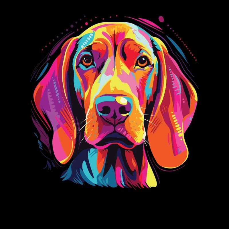 Wasserfarben Farbenfroher Redbone Coonhound