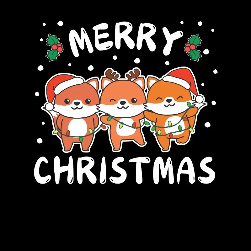 Joyeux Noël Renard mignon Renards de Noël