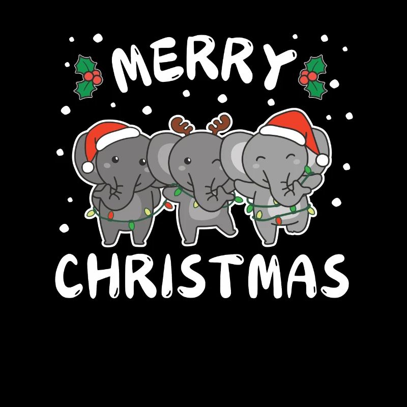 Joyeux Noël Mignon Éléphant Noël