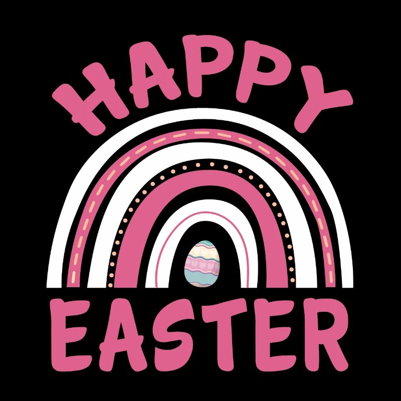 Happy Easter Women Girls Cute Easter Egg Rainbow