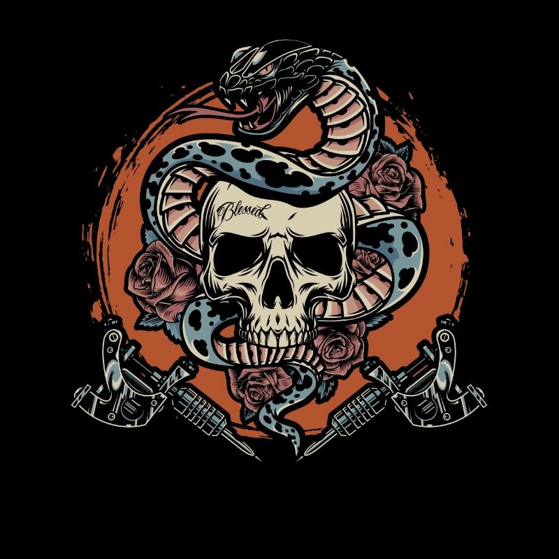Skull Snake Tattoo Lover Tattoo