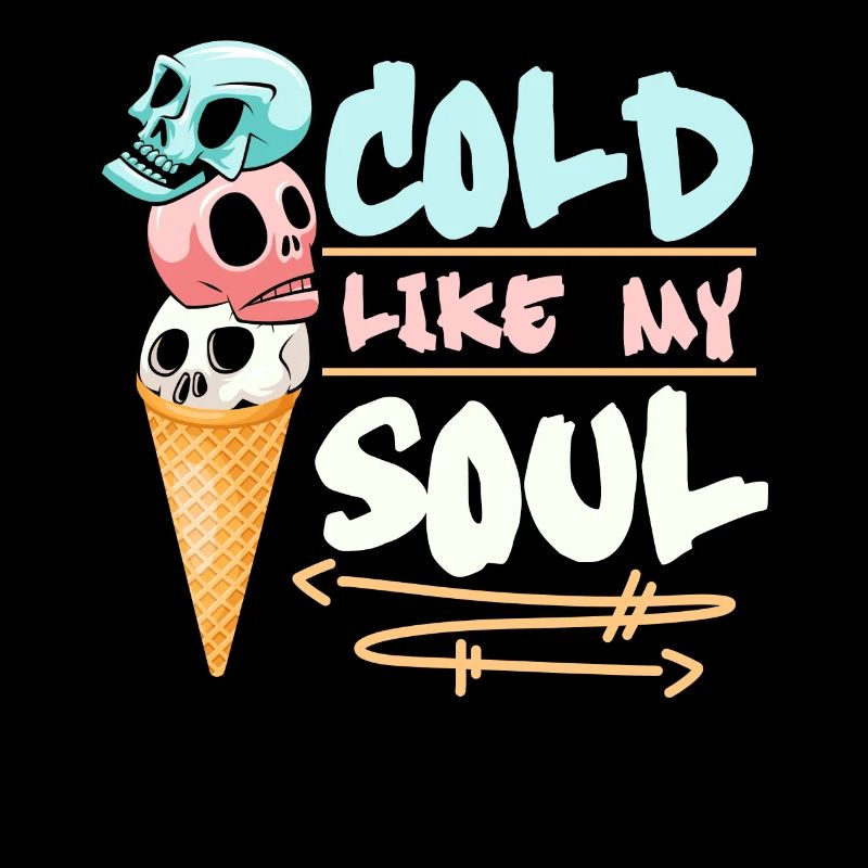 Kalte Seele Eiscreme Schädel Pastell Goth