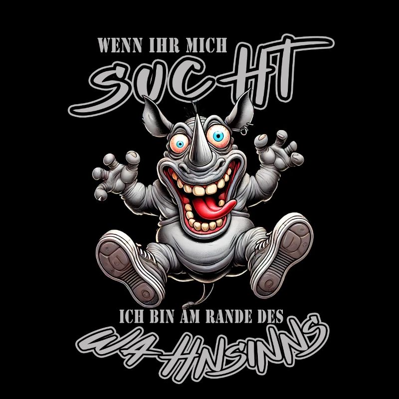Crazy Nashorn am Rande des Wahnsinns Comic Stil