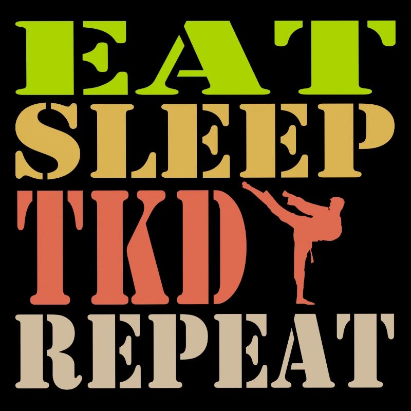 Taekwondo TKD Retro Style - Eat Sleep Repeat