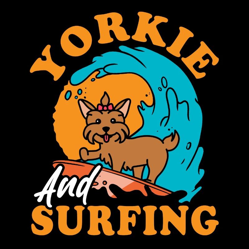Surf Yorkie, Attraper Des Vagues, Mignon