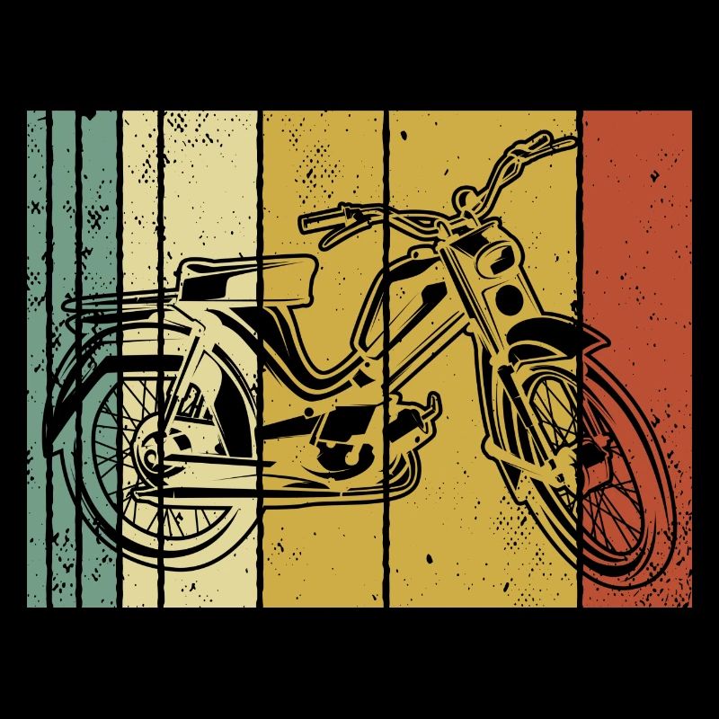 Cool Retro Mofa Gift 2 Bar red Mokick Moped
