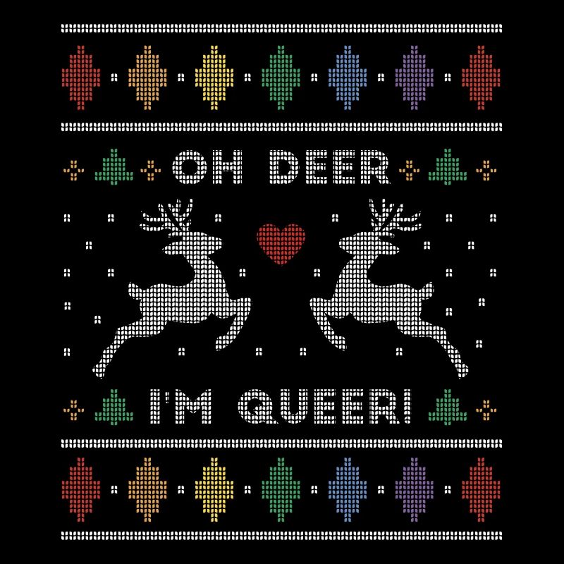 Oh Deer je suis Queer Drôle Moche Pull de Noël Laid
