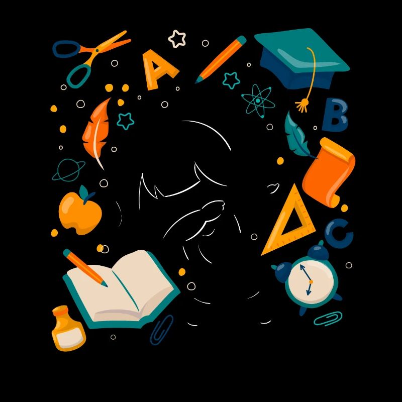 Silhouette Mädchen Erster Tag Der Schule Student