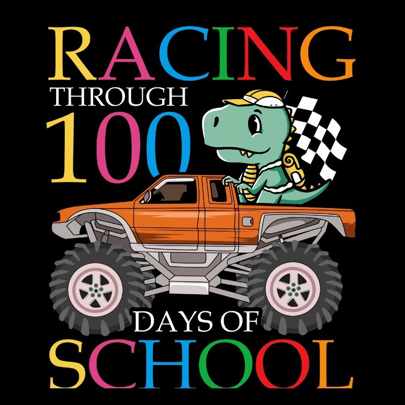 Rennen Durch 100 Tage Der Schule Dinosaurier