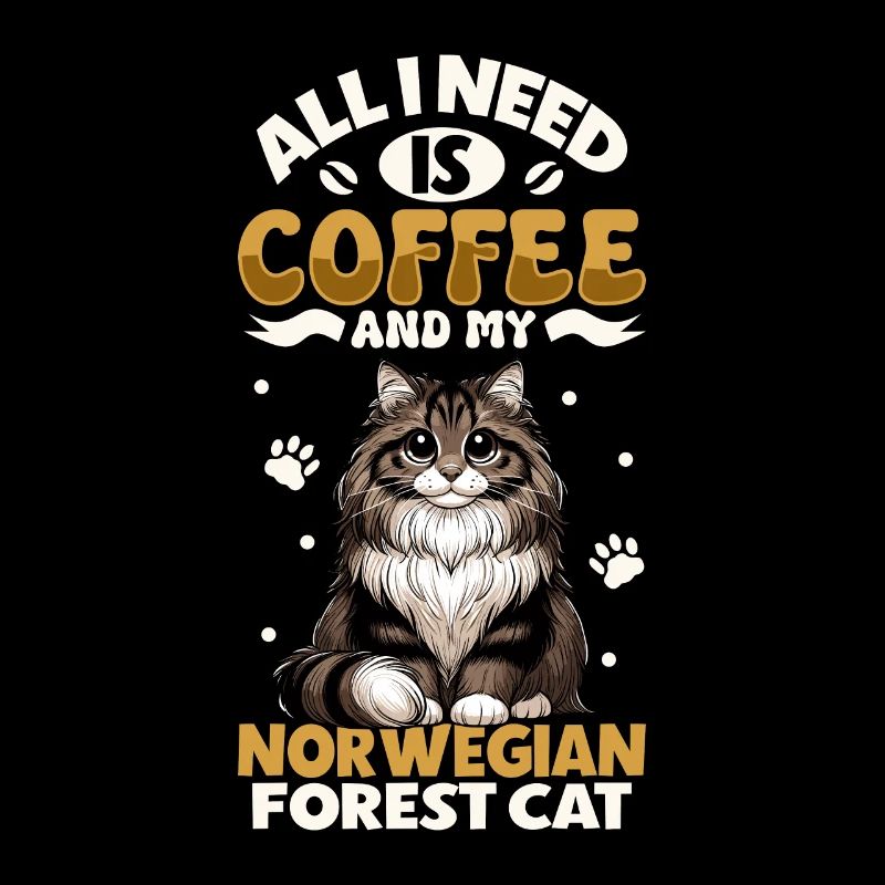 Le café et mon chat des forêts norvégiennes