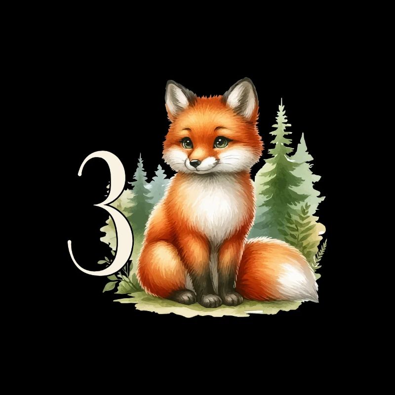 Mit Fuchs - Kinder Geburtstag 3 Jahre
