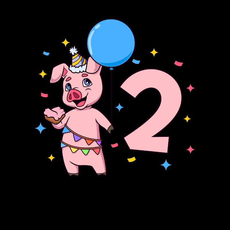Mit Schwein - Kinder Geburtstag 2 Jahre