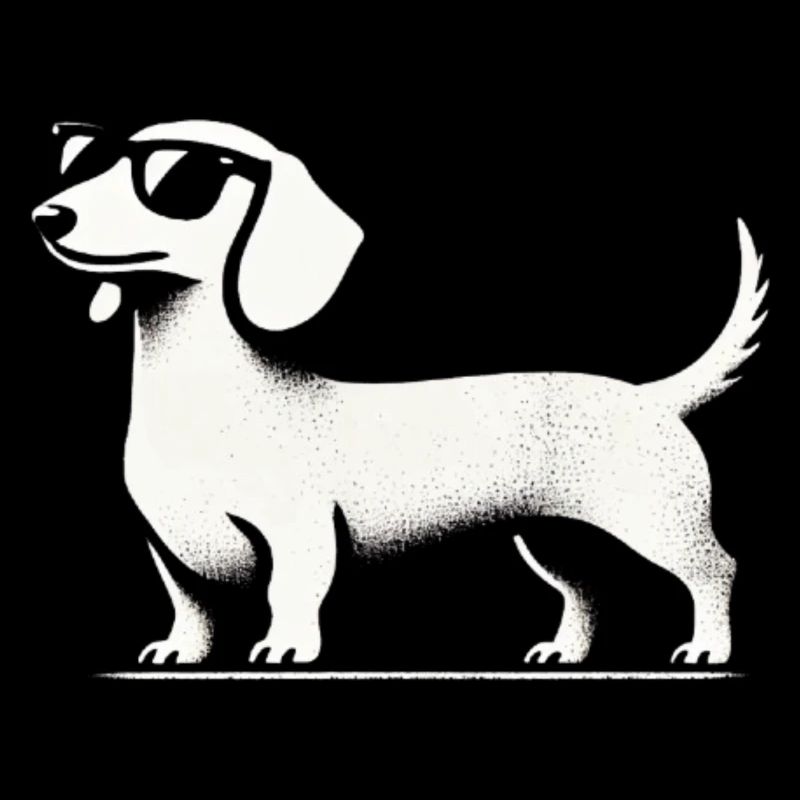 Teckel avec lunettes de soleil Teckel Silhouette Chien