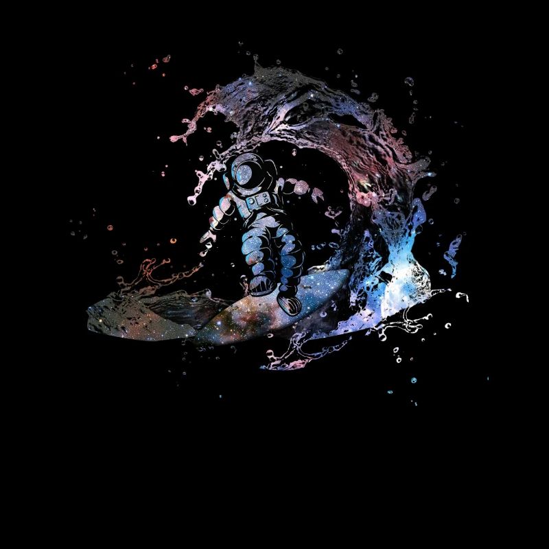 Outer Space Galaxy Nebula Astronaut Surfer Surfing
