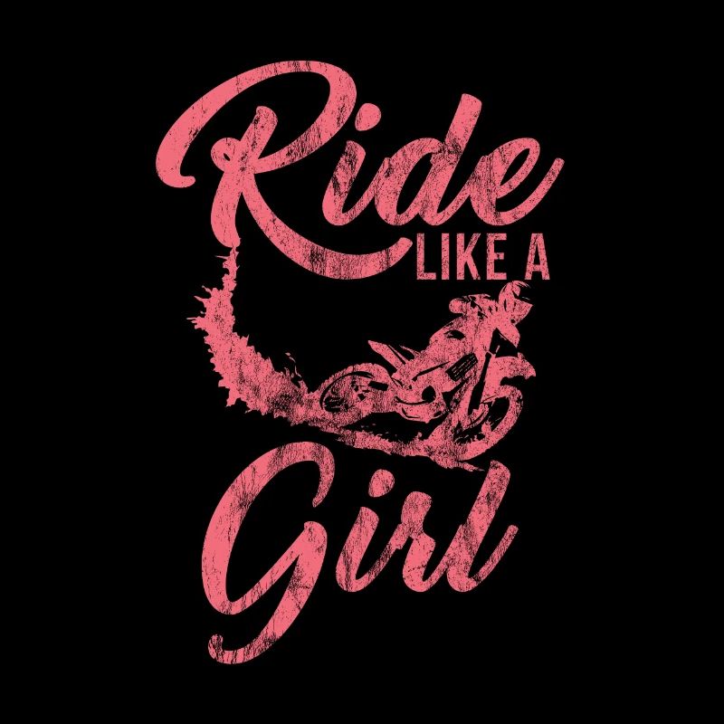 Fahrt wie ein Mädchen Distressed Dirt Bike Rider
