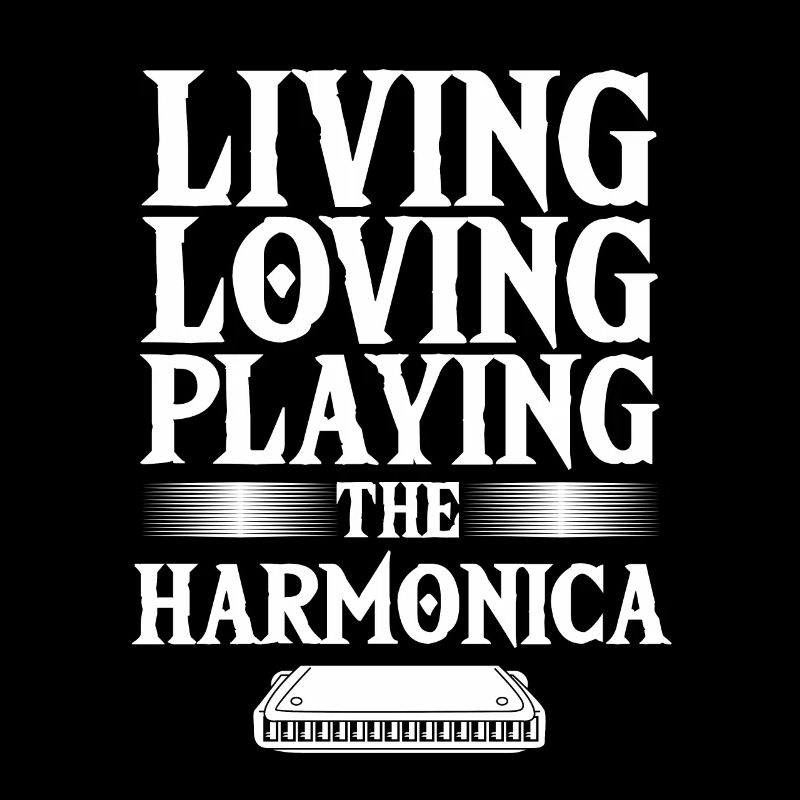 Love Playing Harmonica Instrument Blues Music Gift