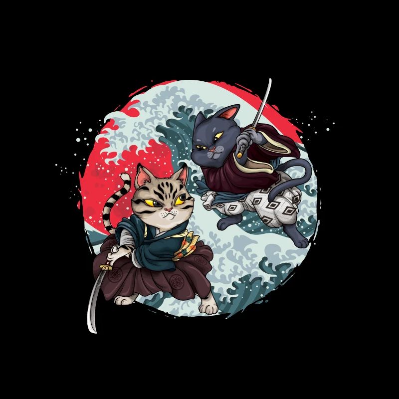 Samurai Cats Kendo Ninja Japan Katana Sinobi Gift