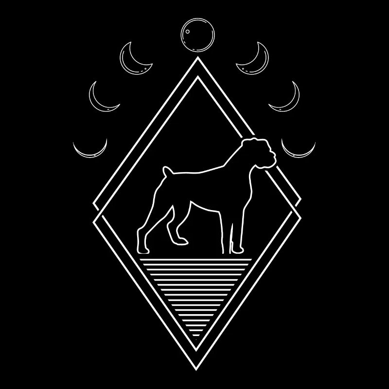 Boxer Hund Deutscher Boxer Moon Phases